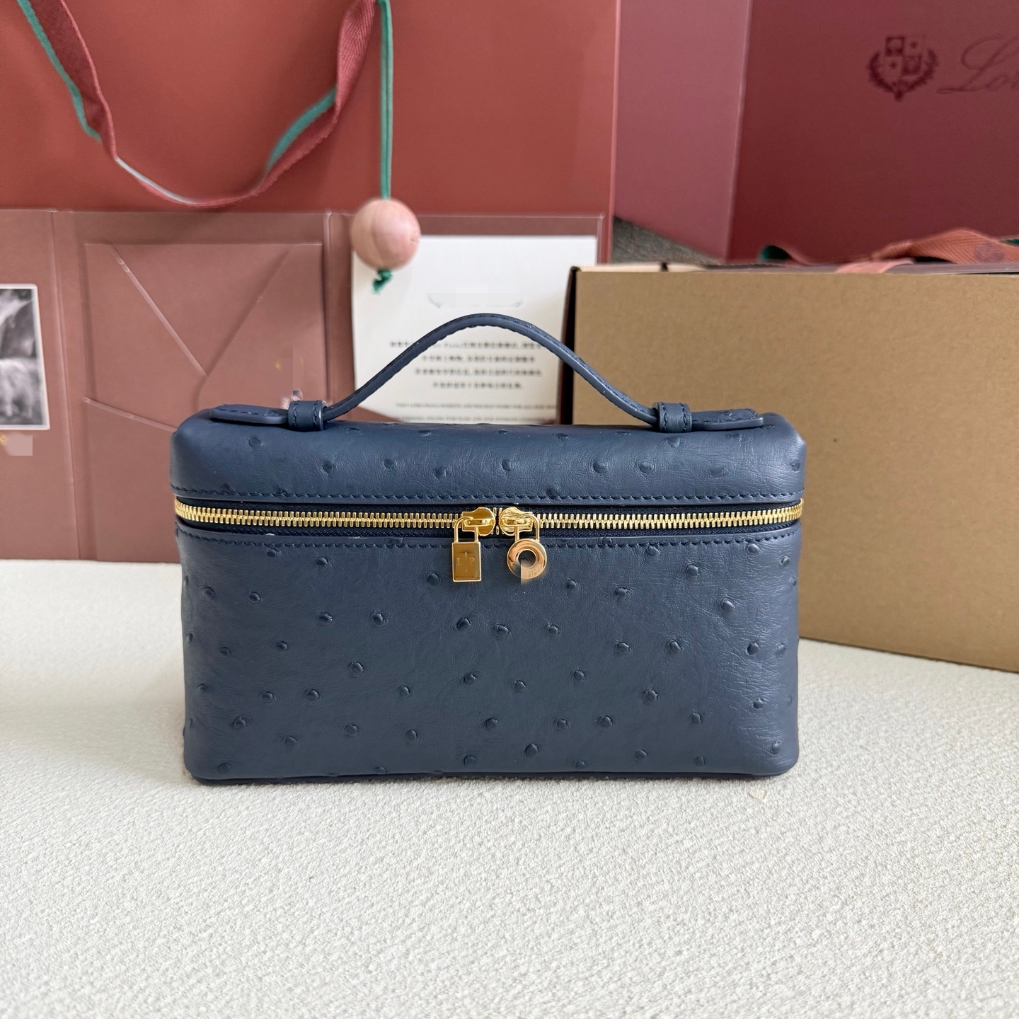 LP19 午夜藍鴕鳥紋 飯盒包