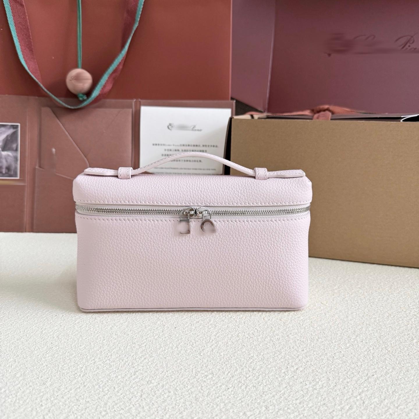 LP19 淺芍藥粉 錘紋牛皮 飯盒包