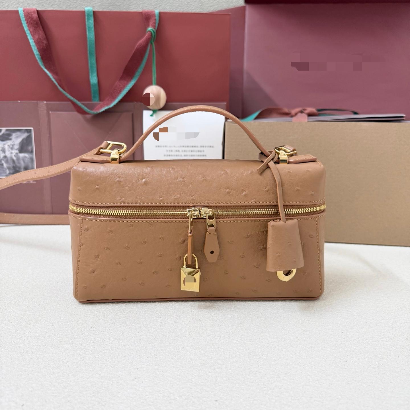 LP23 金棕色鴕鳥紋 Extra Bag