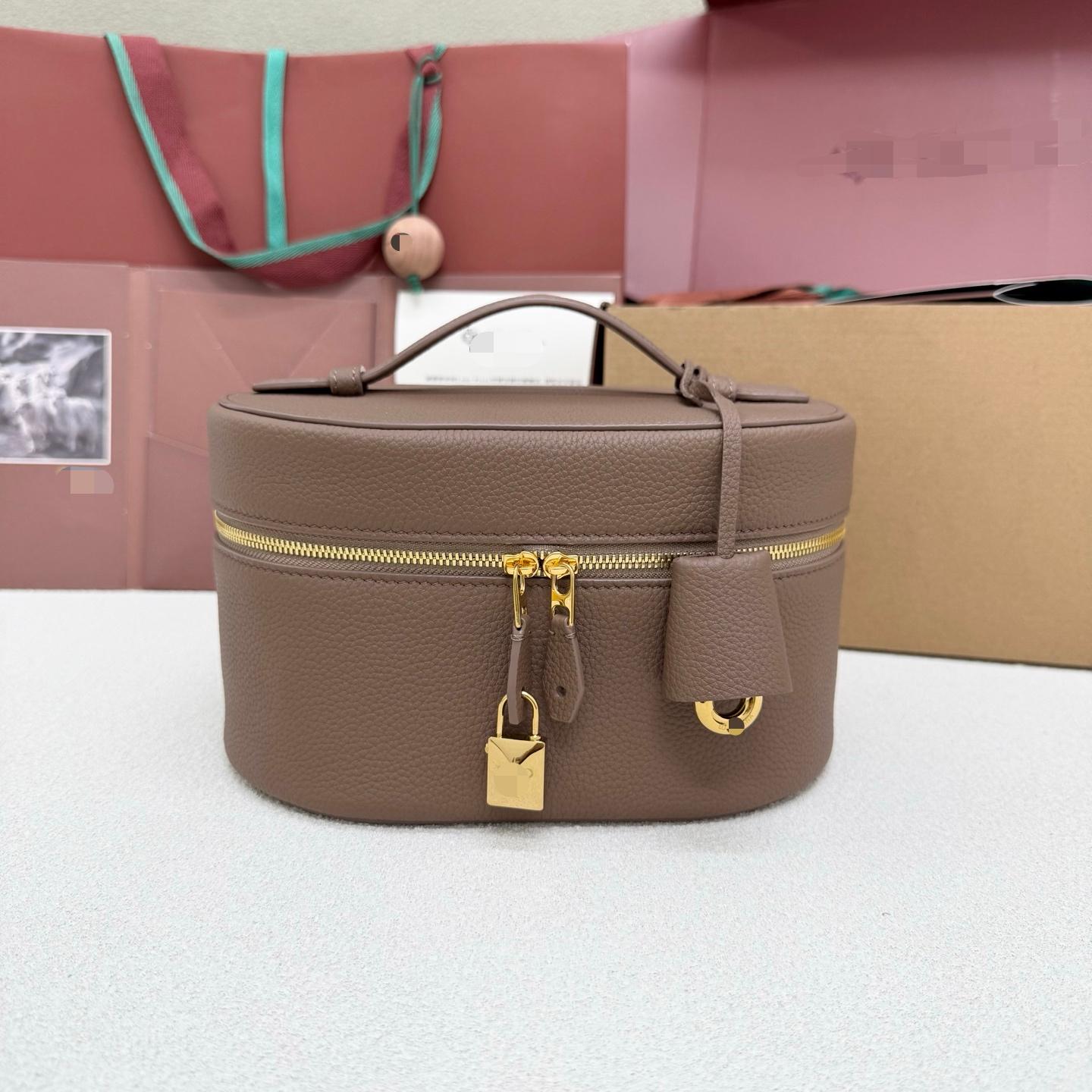 LP Extra Vanity 小號化妝包 牛皮 岩石灰