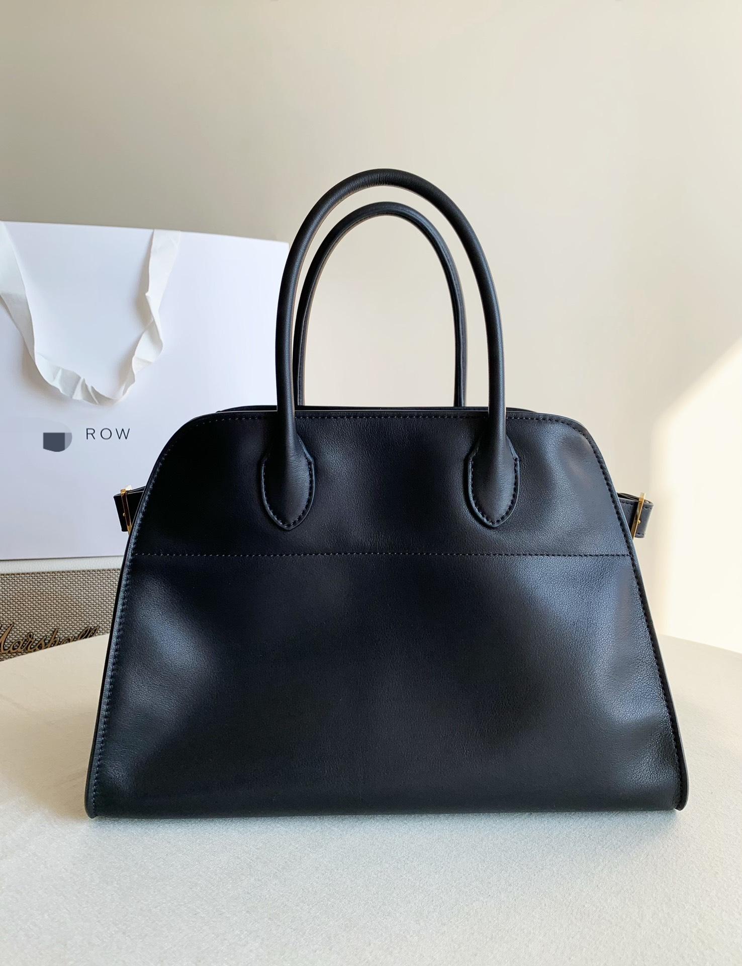 Row Margaux12 中號 馬鞍皮 黑色