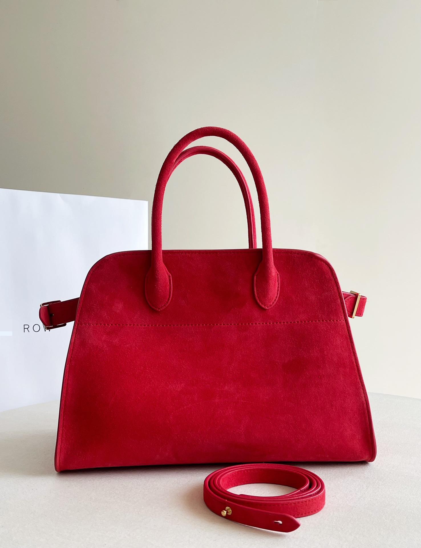 Row Margaux12 中號 麂皮 紅色