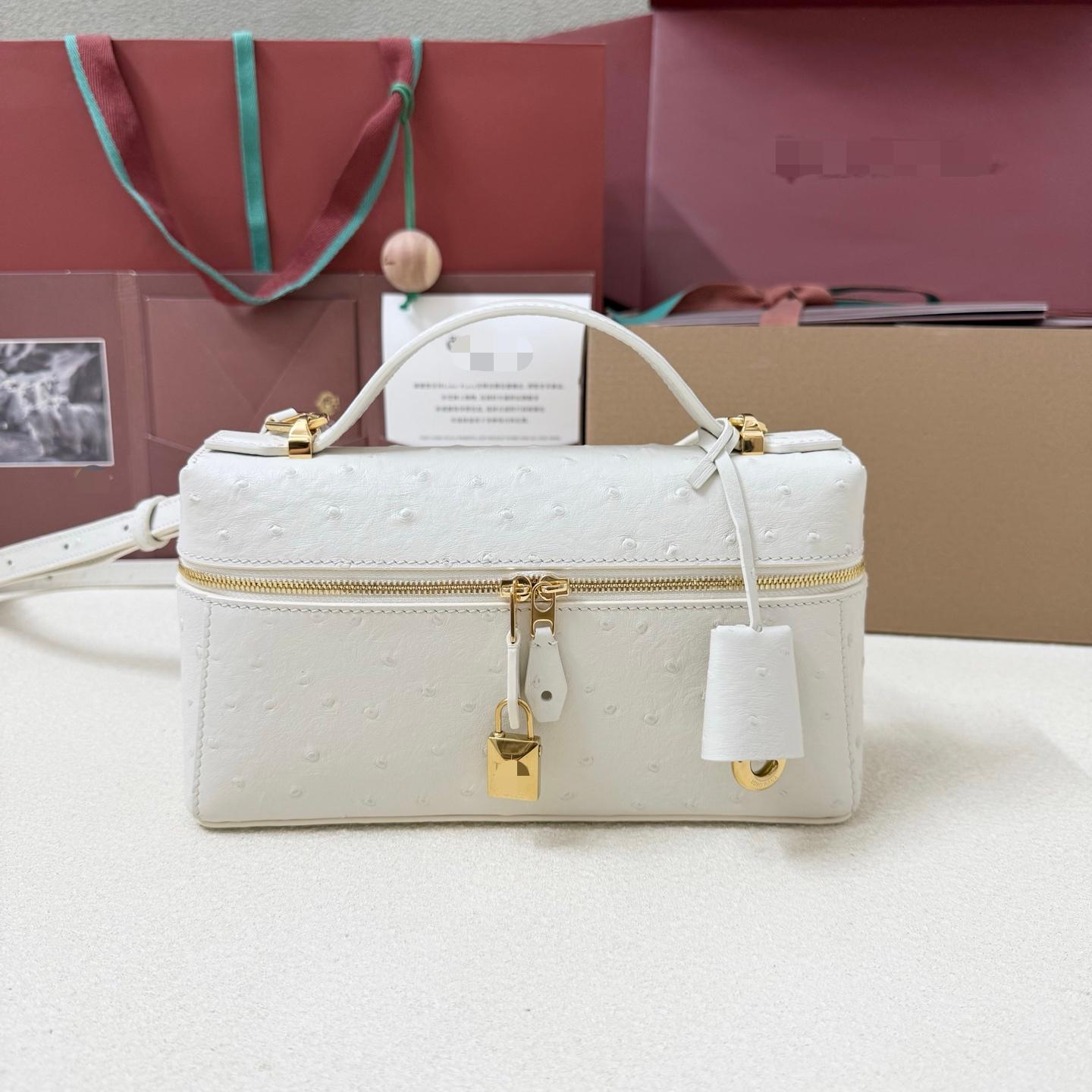 LP23 嫩白色鴕鳥紋 Extra Bag