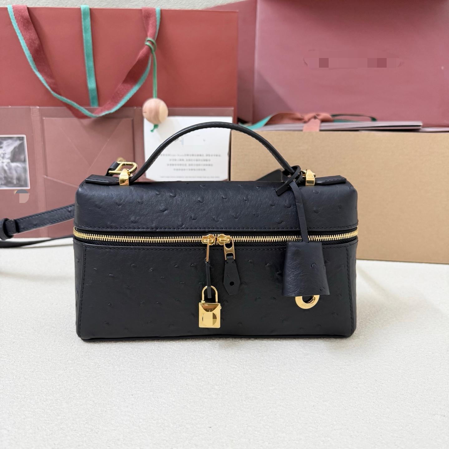 LP23 黑色鴕鳥紋 Extra Bag